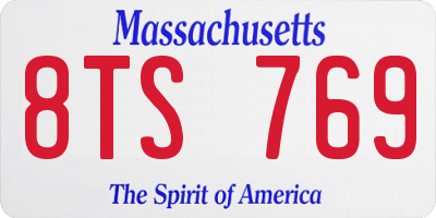 MA license plate 8TS769