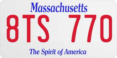 MA license plate 8TS770