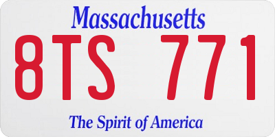 MA license plate 8TS771