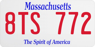 MA license plate 8TS772