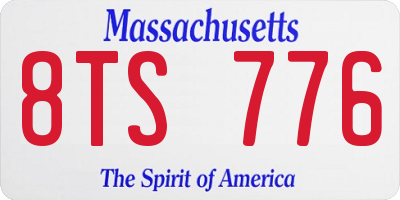 MA license plate 8TS776