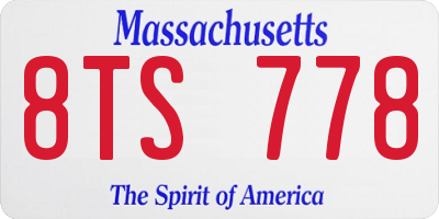 MA license plate 8TS778