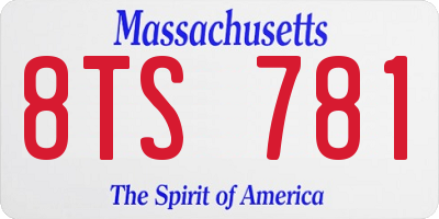 MA license plate 8TS781