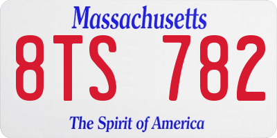 MA license plate 8TS782