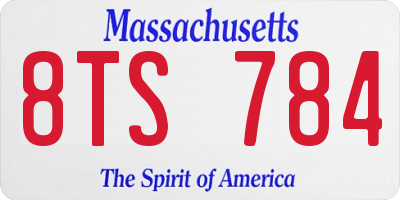 MA license plate 8TS784