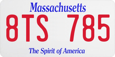 MA license plate 8TS785