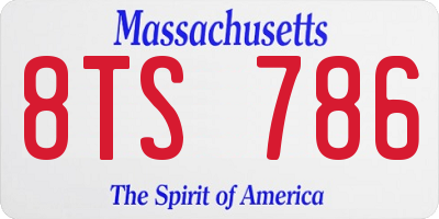 MA license plate 8TS786
