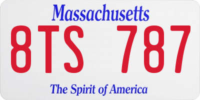 MA license plate 8TS787