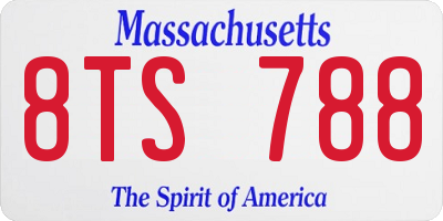 MA license plate 8TS788