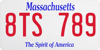 MA license plate 8TS789