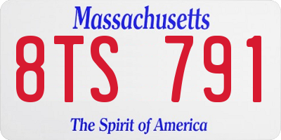MA license plate 8TS791