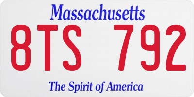MA license plate 8TS792