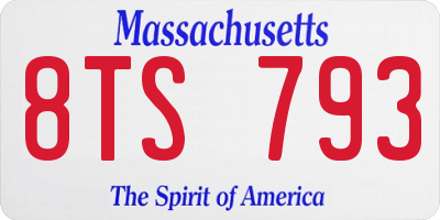 MA license plate 8TS793