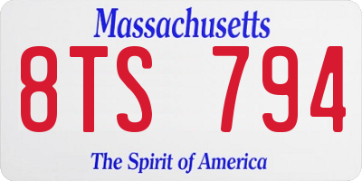 MA license plate 8TS794