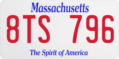 MA license plate 8TS796