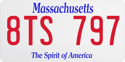MA license plate 8TS797