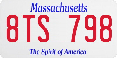 MA license plate 8TS798