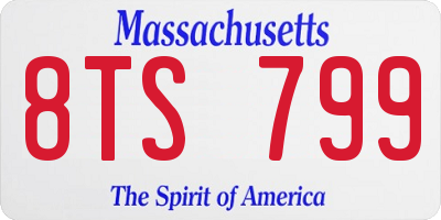 MA license plate 8TS799
