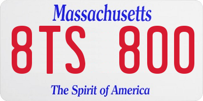 MA license plate 8TS800