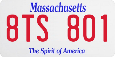 MA license plate 8TS801