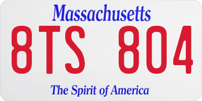 MA license plate 8TS804