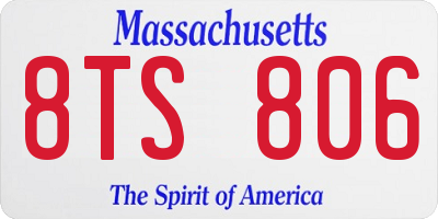 MA license plate 8TS806