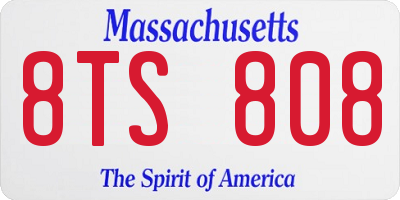 MA license plate 8TS808