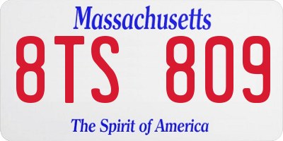 MA license plate 8TS809