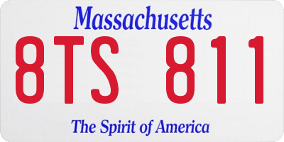 MA license plate 8TS811