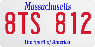MA license plate 8TS812