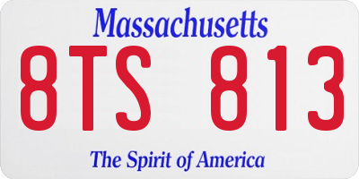 MA license plate 8TS813