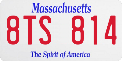 MA license plate 8TS814