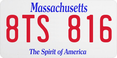 MA license plate 8TS816