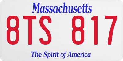 MA license plate 8TS817
