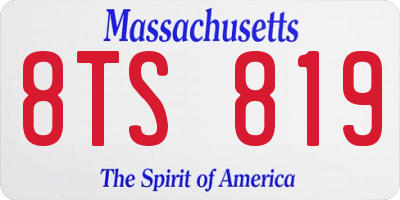 MA license plate 8TS819