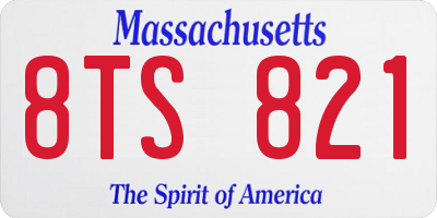 MA license plate 8TS821