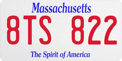 MA license plate 8TS822