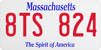 MA license plate 8TS824