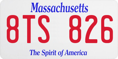 MA license plate 8TS826