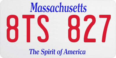 MA license plate 8TS827