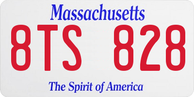 MA license plate 8TS828