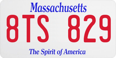 MA license plate 8TS829