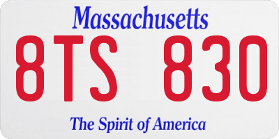 MA license plate 8TS830