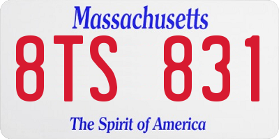 MA license plate 8TS831