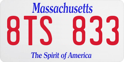 MA license plate 8TS833