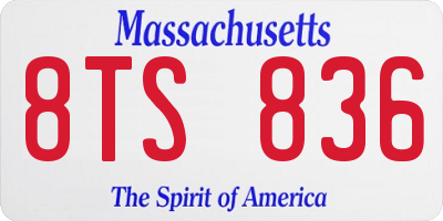 MA license plate 8TS836