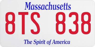 MA license plate 8TS838