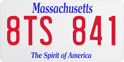 MA license plate 8TS841