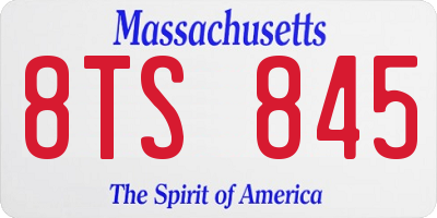 MA license plate 8TS845