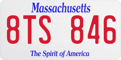 MA license plate 8TS846
